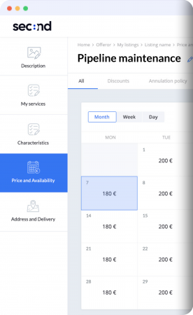 Price and date management marketplace